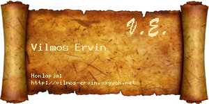 Vilmos Ervin névjegykártya